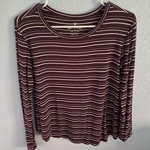 soft n sexy striped maroon shirt